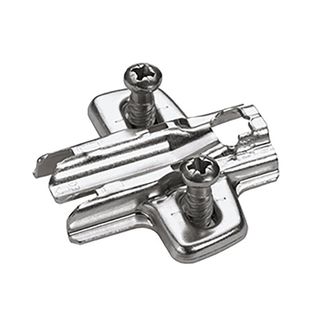 HET OBLONG HEIGHT ADJ. CROSS PLATE. 8MM EURO SCREW. NICKEL