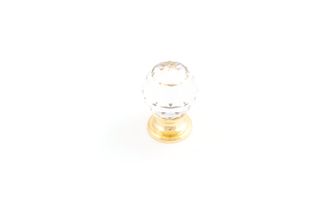 SOVEREIGN KNOB 30MM TRANSPARENT CRYSTAL / POLISHED GOLD (CASTELLA)