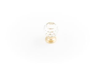 SOVEREIGN KNOB 25MM TRANSPARENT CRYSTAL / POLISHED GOLD (CASTELLA)