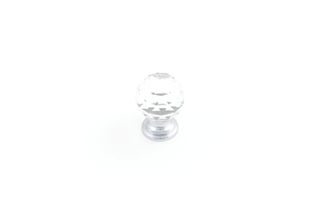 SOVEREIGN KNOB 25MM TRANSPARENT CRYSTAL / POLISHED CHROME (CASTELLA)