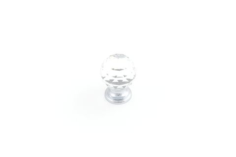 SOVEREIGN KNOB 25MM TRANSPARENT CRYSTAL / POLISHED CHROME (CASTELLA)