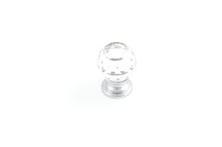 SOVEREIGN KNOB 30MM TRANSPARENT CRYSTAL / POLISHED CHROME (CASTELLA)