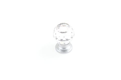 SOVEREIGN KNOB 30MM TRANSPARENT CRYSTAL / POLISHED CHROME (CASTELLA)