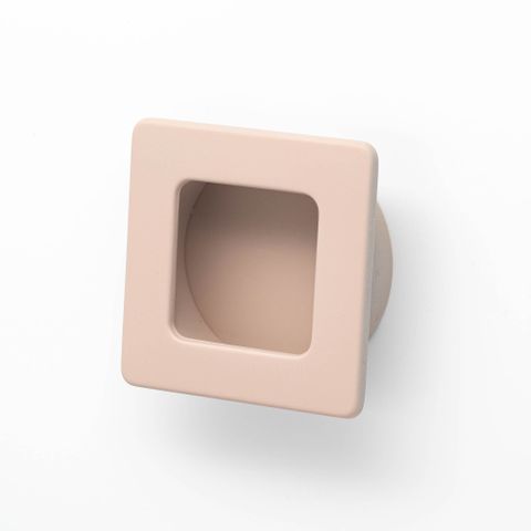 SQUARE FLUSH PULL 39MM ROUND DUSTY ROSE (CASTELLA)