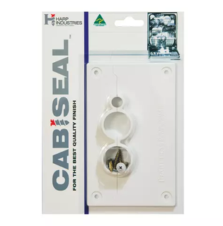 CABISEAL COVER PLATE - DISHWASHER INLET/OUTLET (WHITE)