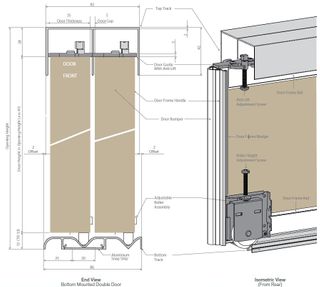 MIRROR ROBE BOTTOM TRACK 5000MM WHITE