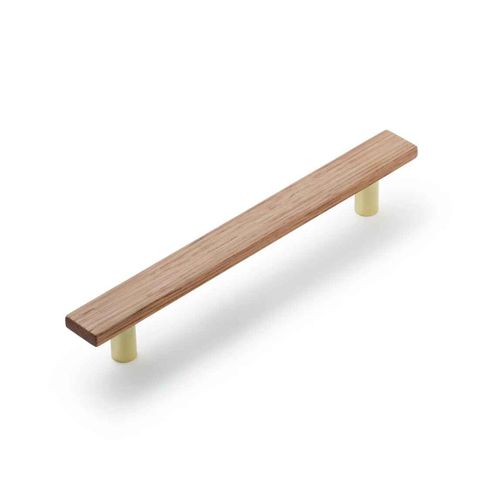 LENAH 288MM CABINET HANDLE - TASMANIAN OAK - SATIN BRASS