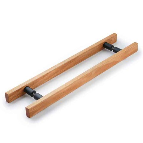 LENAH HYDROWOOD 900MM ENTRANCE HANDLE - BACK-TO-BACK - SATIN CHROME