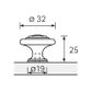 HET ESSA KNOB 32MM - PEWTER EFFECT
