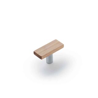 LENAH 50MM T-BAR HANDLE - TASMANIAN OAK - POLISHED CHROME