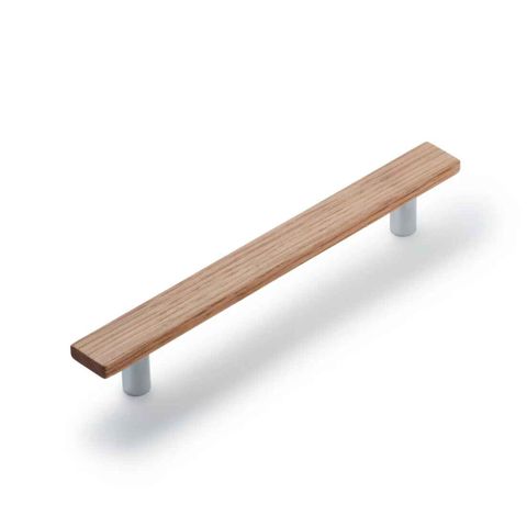 LENAH 160MM CABINET HANDLE - TASMANIAN OAK - POLISHED CHROME