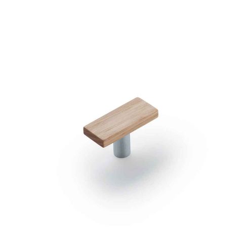 LENAH 50MM T-BAR HANDLE - TASMANIAN OAK - SATIN CHROME