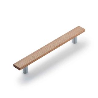 LENAH 224MM CABINET HANDLE - TASMANIAN OAK - SATIN CHROME