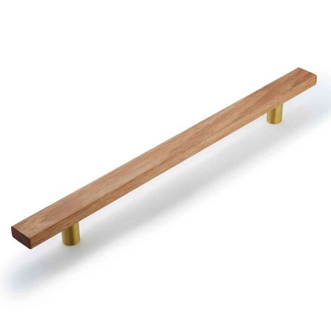 LENAH HYDROWOOD 900MM ENTRANCE HANDLE - FACE FIX - SATIN BRASS