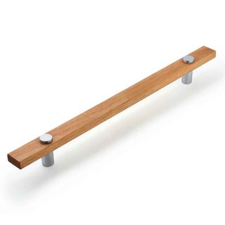 LENAH HYDROWOOD 600MM ENTRANCE HANDLE WITH FACE CAPS - FACE FIX - SATIN CHROME