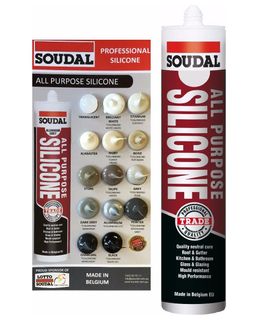 SOUDAL ALL PURPOSE SILICONE BRILLIANT 300ML  (COLORBOND WHITE HAVEN)