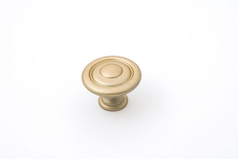 SHAKER 35MM FLUTED KNOB - MATT BRUSHED BRASS