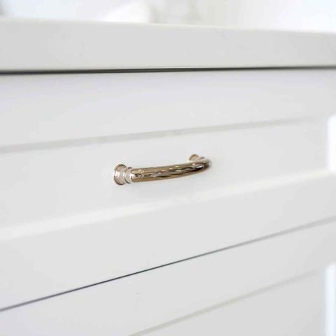 DECADE 102MM RIDGED HANDLE - POLISHED NICKEL
