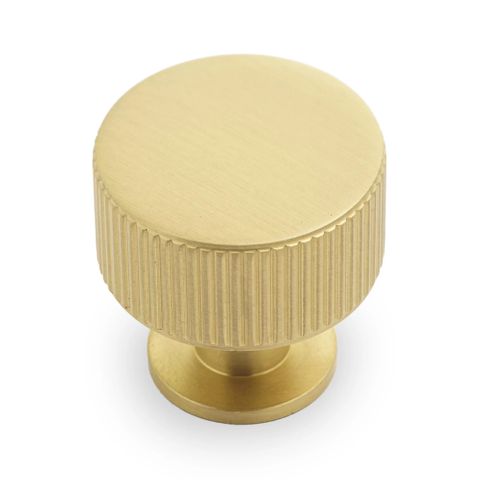 RIDGE 30MM KNOB - SATIN BRASS