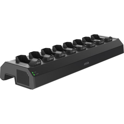 AXIS 02970-006 - W701 MkII Docking Station 8 Bay charges the batteries and ensures easy data offloading of up to eight body worn cameras. Power adaptor included.