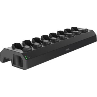 AXIS 02970-006 - W701 MkII Docking Station 8 Bay charges the batteries and ensures easy data offloading of up to eight body worn cameras. Power adaptor included.