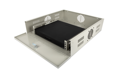 NVR Enclosure - Self Mounted box with fan and 12V1A Power Supply 540D x 510W x 123H