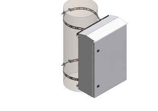 Galvanized/Zinc Pole Clamp for MSB.303020, 100mm to 300mm Pole Diameter, 300 Wide Cabinet, 150Kgs