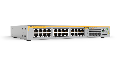 Allied Telesis L2+ switch with 24 x 10/100/1000T  ports and 4 x 100/1000X SFP ports, AU Power Cord. 1 year NCP support (Start date is shipment date from ATI - Grace period 90 days)