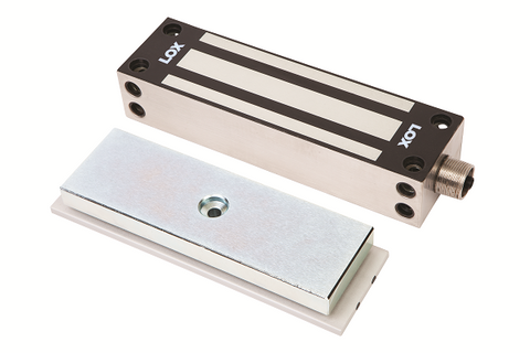 LOX Electro Magnetic Lock Weather Resistant S/Steel Monitored 630kg incl. Anti-Tamper Plate