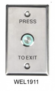 Stainless Steel Illuminated Exit Button  With Flush Mount Large  Plate - WEL1911