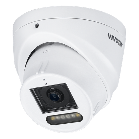 Vivotek C Series fixed Turret, 5MP, 30fps, 2.8mm Lens, IR, White LED, IP66, Includes Smart motion Detection, Intrusion, loitering, line crossing detection, Attribute search (IT9383-HVW)