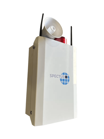 Spectur STA 240X - Mains powered system including 2x 4k NDAA Cameras, Aluminium enclosure, speaker, visible light and 20Ah Lithium backup battery (Indoor Use Only)