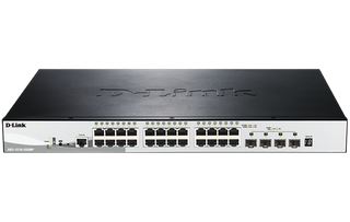 DLINK - 28-Port Gigabit SmartPro Stackable Switch with 24 RJ45 and 4 SFP+ 10G Ports