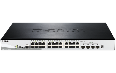 DLINK - 28-Port Gigabit SmartPro Stackable Switch with 24 RJ45 and 4 SFP+ 10G Ports