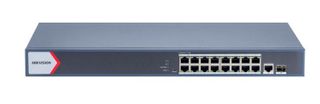 HIKVISION Switch 16 Gigabit PoE, 1 x Gigabit RJ45 port, 1 x Gigabit SFP Port, Smart Managed, 130W