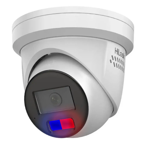 HIKVISION HiLook, 8MP Turret, Active Colour Deterrent Red Blue Flashing Lights, Two-Way Audio Alarm, 2.8mm (T289)