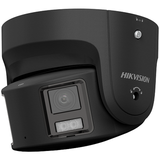HIKVISION 8MP ColorVu Panoramic Turret, 180 Degree, White Light, AcuSense, Built-in Mic, Speaker, Strobe, 4mm (2387G2P) BLACK
