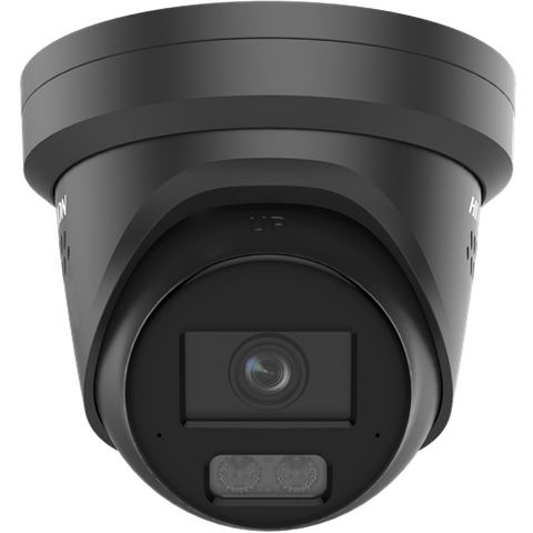HIKVISION 8MP ColorVu 3.0Ai Turret, Smart Hybrid Light, Built-in Arrayed Dual Mic, Speaker, Active Strobe Light, 2.8mm, NEMA4X, BLACK (2387)