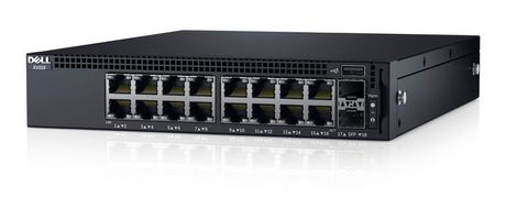 DELL NETWORKING X1018 SMART WEB MANAGED SWITCH, 16X 1GBE AND 2X 1GBE SFP PORTS (WALL MOUNTED, REQUIRED DELL-SW-RMTRAY FOR RACK MOUNT)