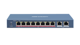 HIKVISION Switch 8 PoE Ports,1 Port max 90W, 2 Gigabit RJ45 Uplink, 110W, Unmanaged (SPECIAL ORDER)