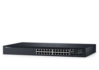 Dell Networking N1524P, PoE+, 24x 1GbE + 4x 10GbE SFP+, fixed ports, Stacking, IO to PSU airflow, AC