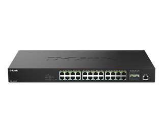 DLINK 28-Port Multi-Gigabit Smart Managed PoE++ Switch with 24 2.5G PoE++ ports and 2 10G SFP+ ports. PoE budget 475W.