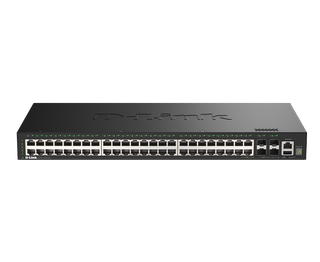 DLINK 52-Port Gigabit Smart Managed Stackable Switch with 48 1000Base-T and 4 SFP+ Ports.