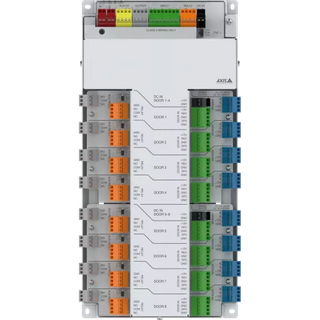 AXIS 03340-002 - A complete, ready-to-install 8-door access control kit for fast and easy deployment. It includes the AXIS TA1203 enclosure with a 250W power supply, built-in battery charging support (backup battery not included), and the AXIS A1810-B