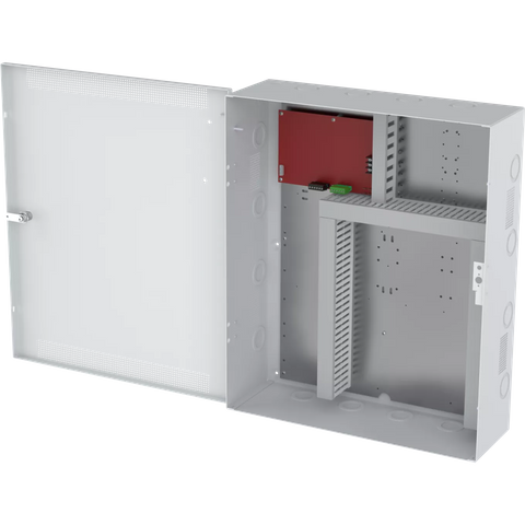 AXIS 03339-002 - A complete, ready-to-install access control enclosure designed for fast, reliable setup. It includes a powerful 250W power supply, battery backup, and fits perfectly with the AXIS A1810-B Door Controller. Housed in a secure, tamper-pro