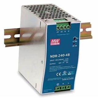 MEANWELL 48Vdc, 5A Single Output Industrial Din Rail Power Supply Unit (240W)