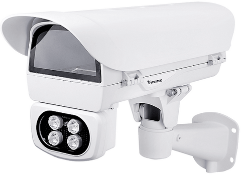 Vivotek Side Open Aluminum Camera Housing, PoE in, Window heater, Fan,IP68, -20~ 50 degree, 6W fixed IR, Wall Bracket, Sun shield (AE-244)