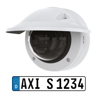 AXIS 02812-001 - P3265-LVE-3-L.P-Verifier Kit is a discreet outdoor, HDTV / 1080p, day/night, dust- and IK10 vandal-resistant fixed dome camera with built-in AXIS License Plate Verifier application