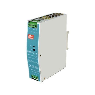 MEANWELL 24Vdc, 3.2A Single Output Industrial Din Rail Power Supply Unit (75W)