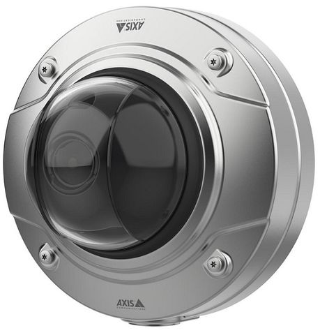 AXIS 02463-001 - Q3538-SLV is an advanced fixed dome camera in a DNV marine certified, electropolished stainless steel (SS 316L) outdoor casing, offering high corrosion resistance and IK10+ (50 joules) vandal resistance with Deep Learning Processing